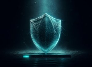 Windows Defender yeterli mi sorusunu anlatan görsel: tozlanmış, örümcek ağı bağlamış bir koruma kalkanı ve altında ilk adımında duraklamış bir güncelleme çubuğu