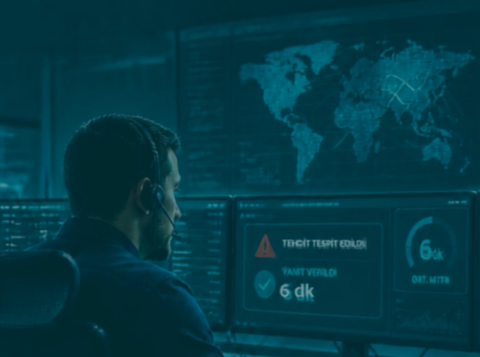 MDR nedir öne çıkan görsel - antivirus.com.tr Yönetilen tespit ve müdahale analisti alarm ekranlarını izliyor